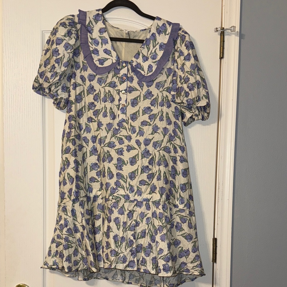Entro Purple Floral Casual Dress